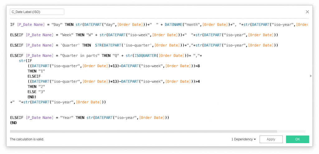 Een calculated field maken met een 4-4-5 kalender