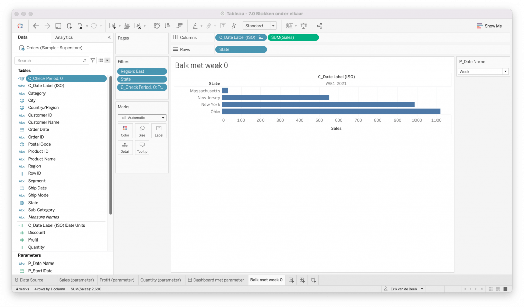 Verschillende weken vergelijken in één overzicht 