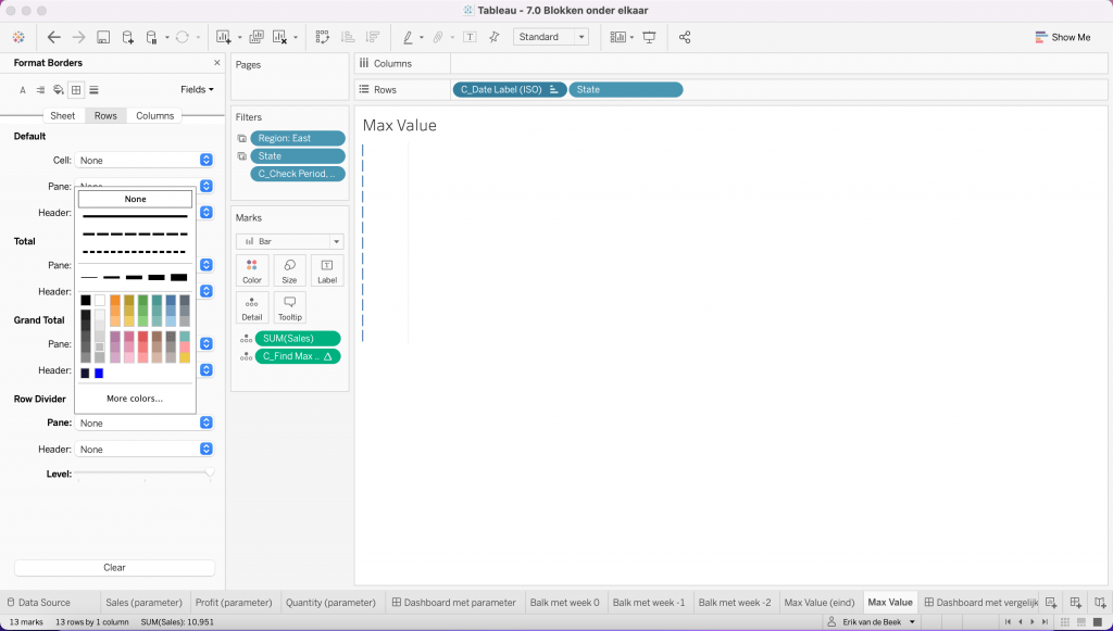 de hoogste waarde met koeienletters bovenin beeld