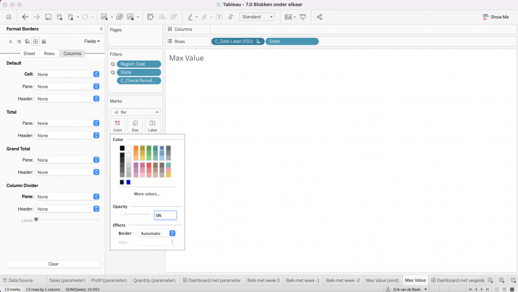 de hoogste waarde met koeienletters bovenin beeld