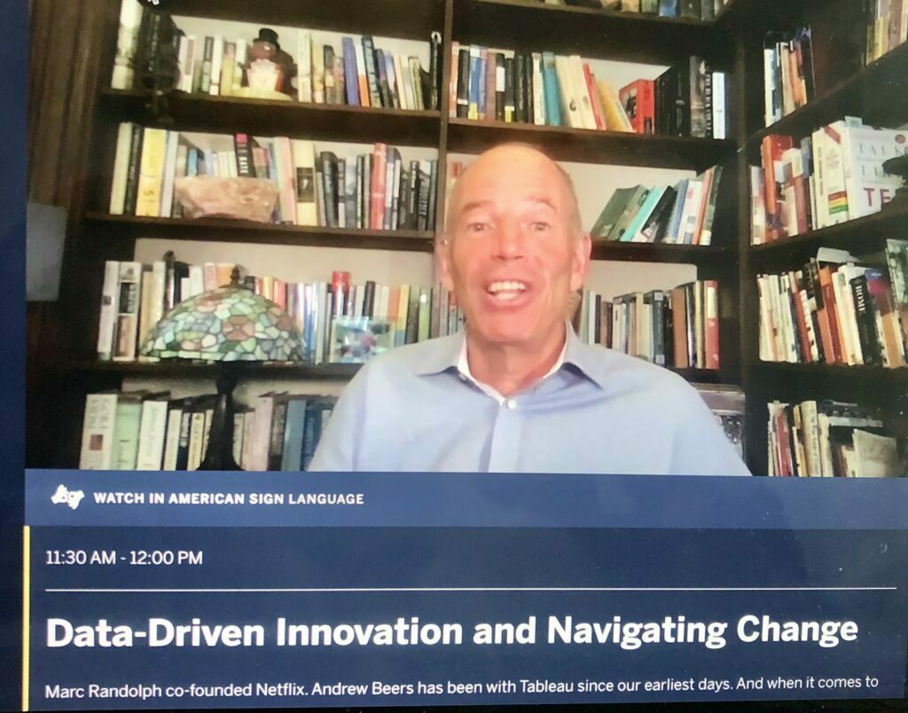 Netflix CEO discussing data innovation at Tableau Conference 2020