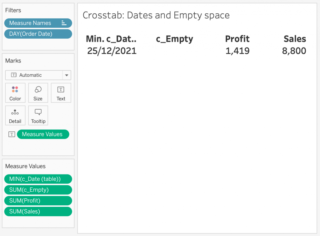 crosstab date in field