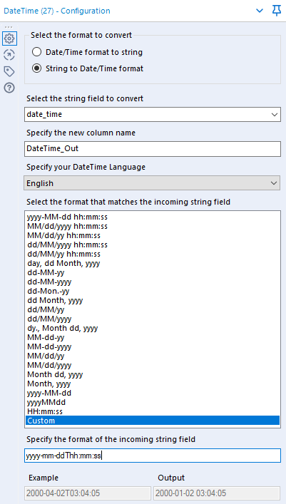 Step two, the datetime field
