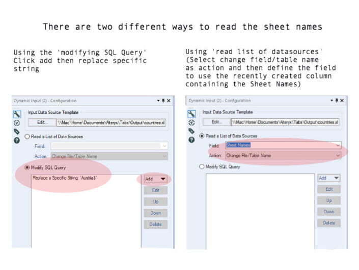 open excel tabs using Alteryx