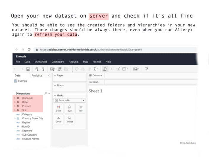 Create tdsx using Publish to Tableau Server tool Alteryx